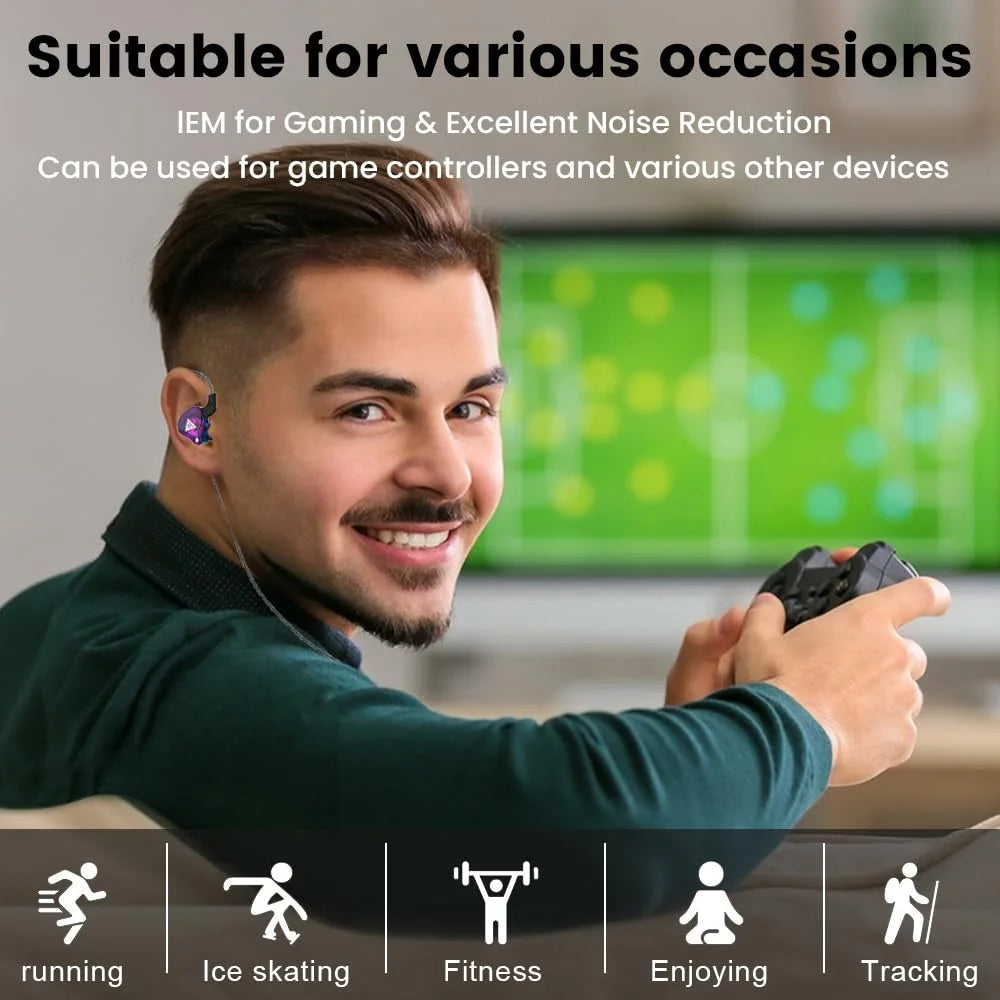AK6 HiFi Gaming Earbuds — 3.5mm Sport Earphones with Mic