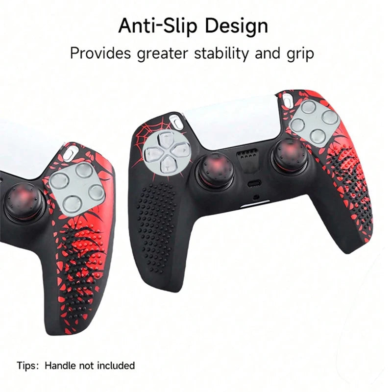 PS5 Controller Silicone Cover — Anti-Slip Skin with Thumb Grip & Touchpad Sticker