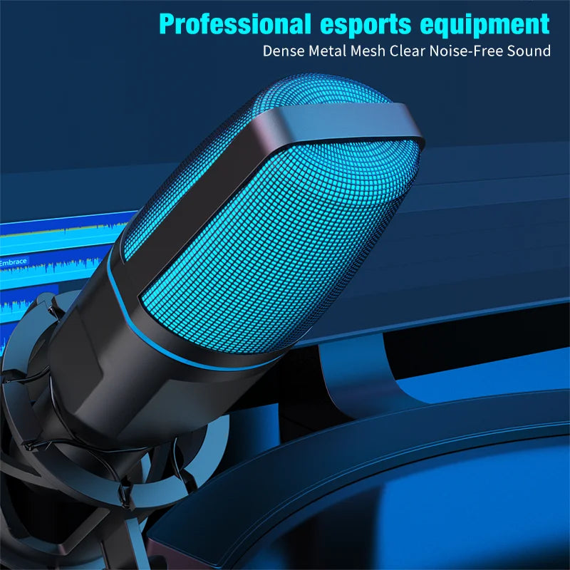 USB RGB Gaming Microphone — Studio-Quality Sound for Streaming & Podcasts