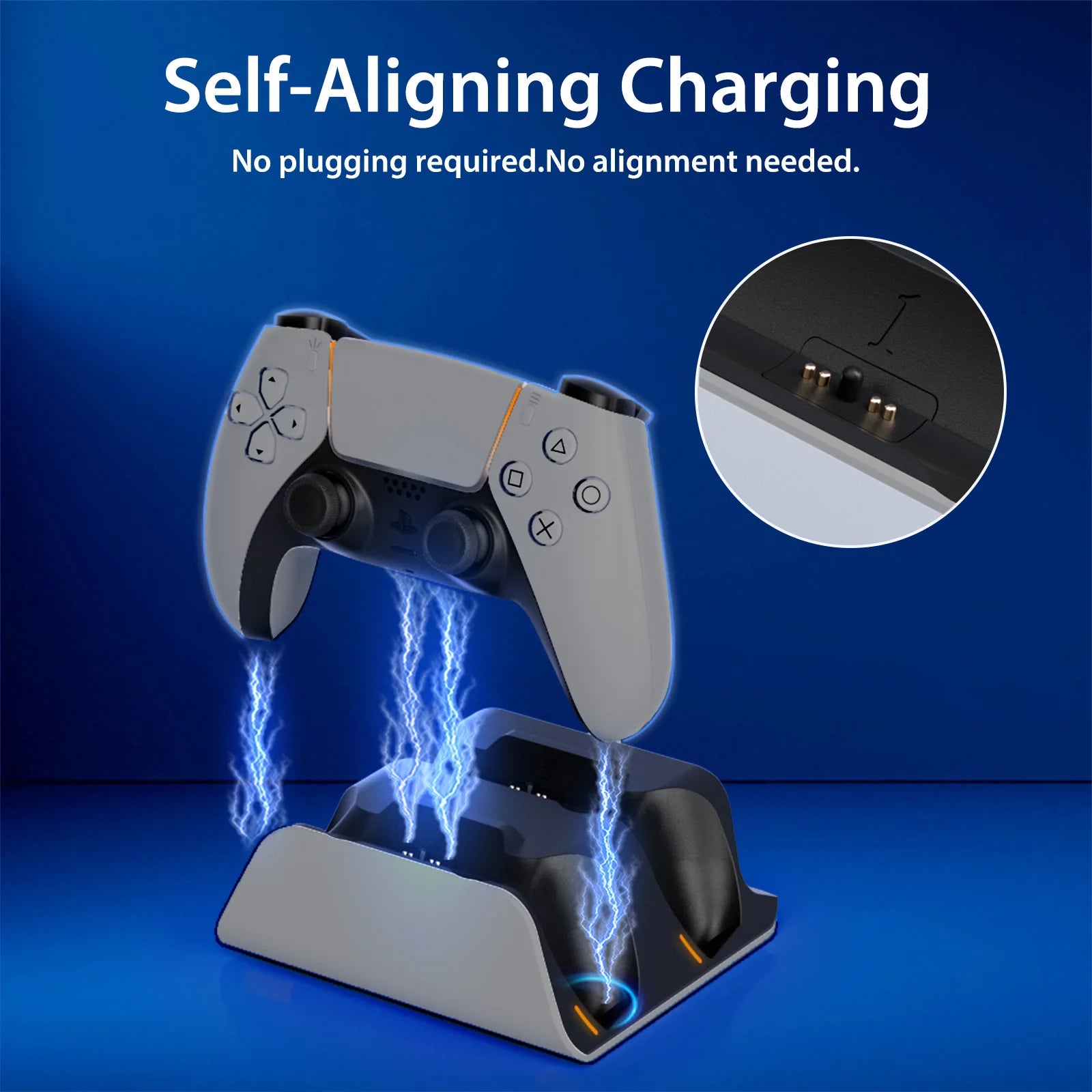 PS5 Dual Controller Charging Dock — Fast Wireless Charging Station