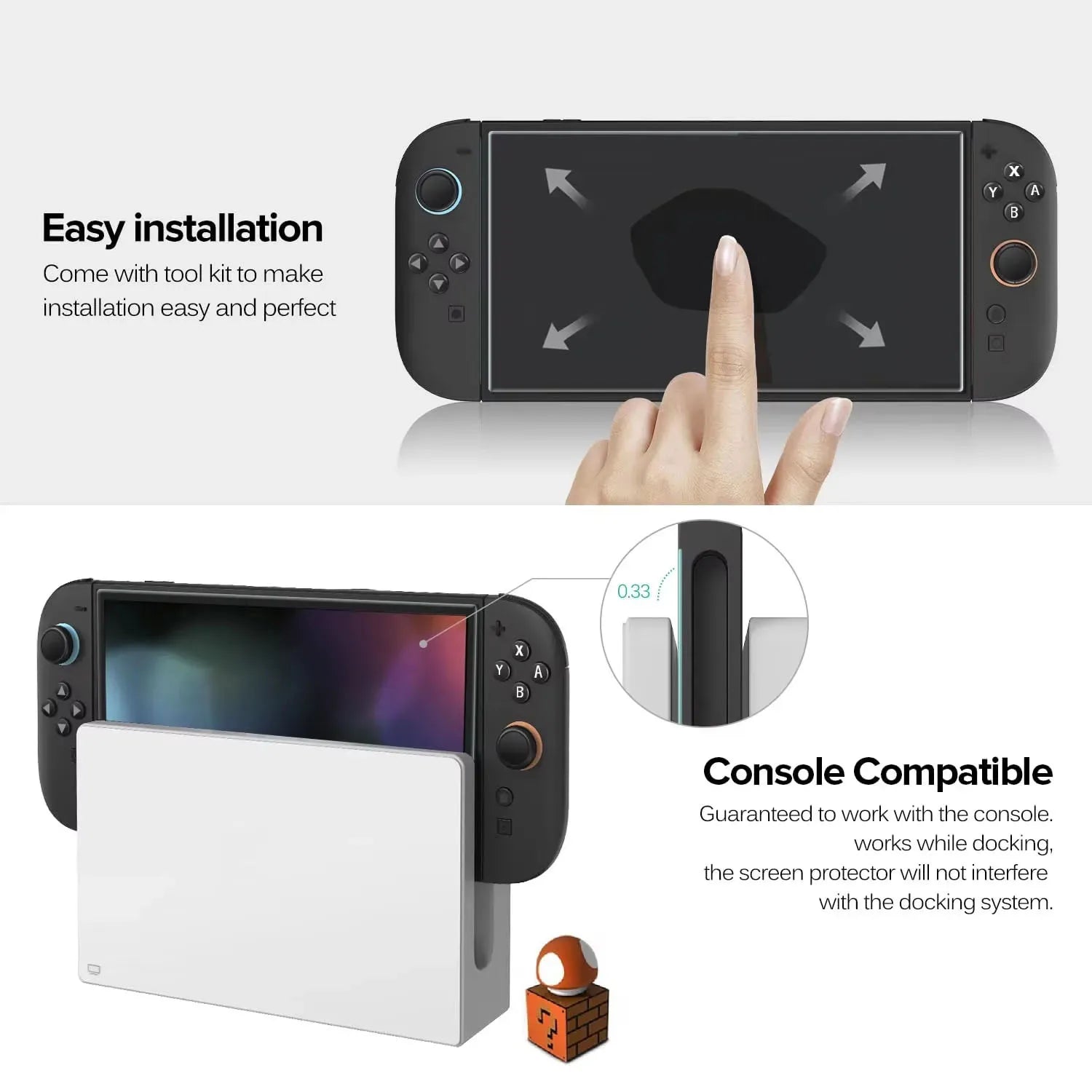 Nintendo Switch 2 Screen Protector — HD Tempered Glass, Anti-Scratch (1/2/3 Pack)