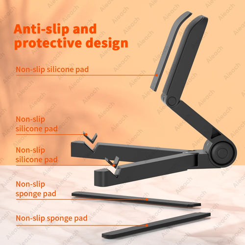Adjustable Tablet & Monitor Stand — Foldable Holder for 7–12" Devices
