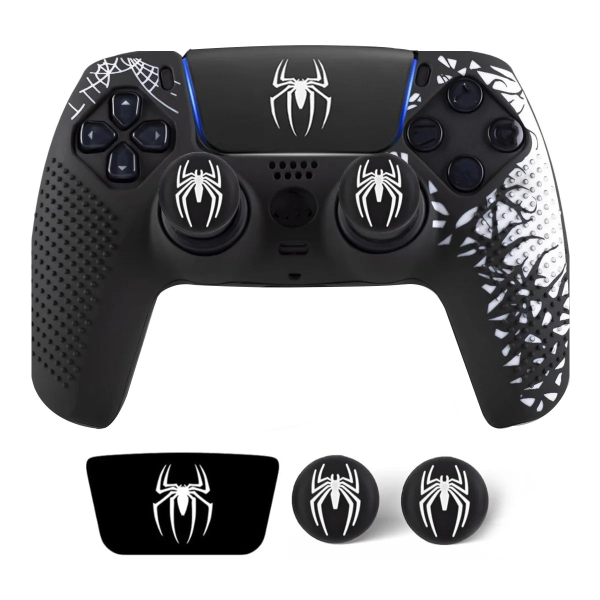PS5 Controller Silicone Cover — Anti-Slip Skin with Thumb Grip & Touchpad Sticker