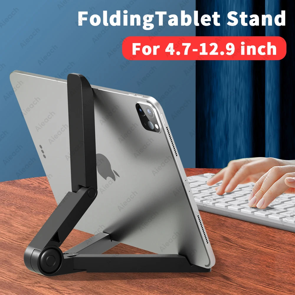 Adjustable Tablet & Monitor Stand — Foldable Holder for 7–12" Devices