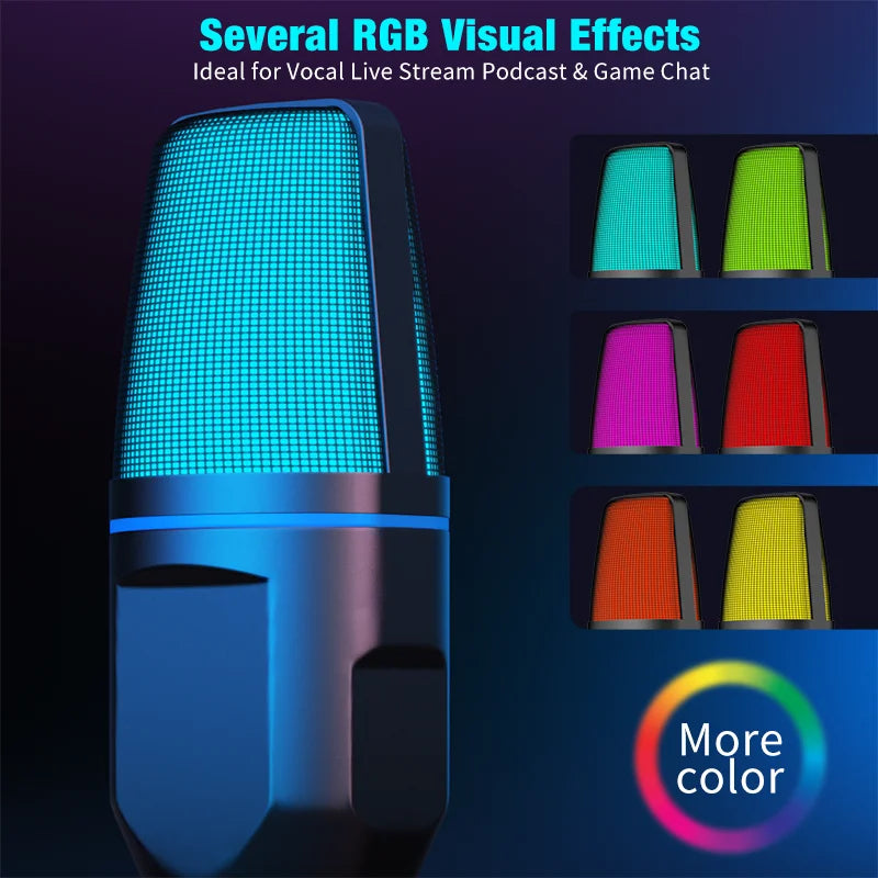 USB RGB Gaming Microphone — Studio-Quality Sound for Streaming & Podcasts