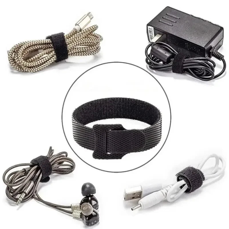 Cable Organizer Winder Ties — Wire Management Tape for Phone & Desk (50pcs)