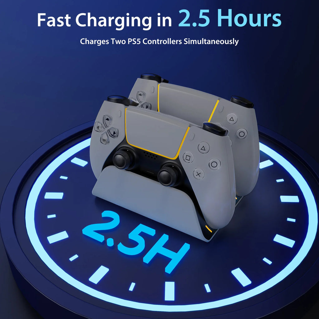 PS5 Dual Controller Charging Dock — Fast Wireless Charging Station