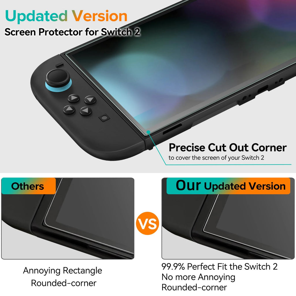 Nintendo Switch 2 Screen Protector — HD Tempered Glass, Anti-Scratch (1/2/3 Pack)