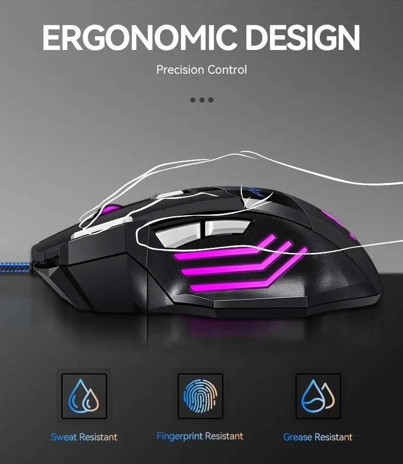 Hyperspeed RGB Gaming Mouse — 7-Button Wired Ergonomic Design