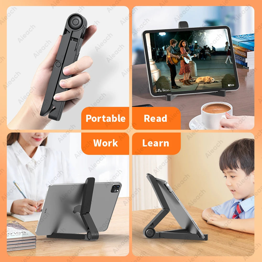 Adjustable Tablet & Monitor Stand — Foldable Holder for 7–12" Devices